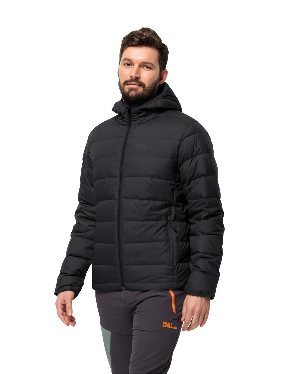 Jack Wolfskin ATHER DOWN Hoody – Herren-Daunenjacke, Schwarz, Größe M