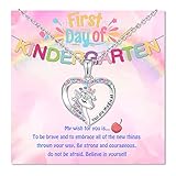 Glemay Back to School Necklace for Girls First Day of School Gift for Daughter Niece Unicorn Necklac