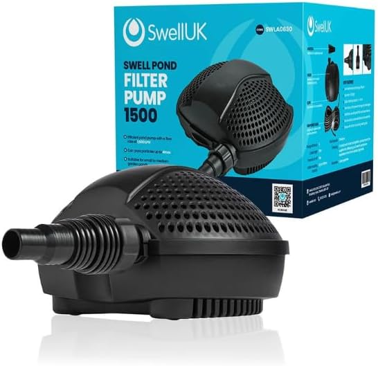 Swell Pond Pump 1,500LPH | Pump for Filter | Garden Fish Koi | | 3 Year Guarantee