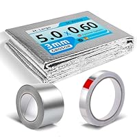 WÄRMEDÄMMUNG HEIZKÖRPER | Reduziert Kälte und Wärme | Thermoisolierung für Fenster, Wand, Boden, Decke, Auto, Garage, Camper, Klimaanlage [5 m x 0,60 m] (3 m²) + 2 Klebebänder