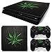 YWZQ Adesivo per Decalcomania in Vinile Foglia Verde per PS4 Slim Adesivi Pelle per Playstation 4 Slim Console & Gamepad Cover Decalcomanie per la Pelle,F