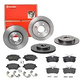 Brembo Bremsscheiben Coated + Beläge Vorne + Hinten für Ford Fiesta WZ Fiesta 6