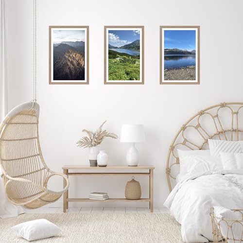 Image of JCJMY 12x18 Picture Frame with 11x17 Mat, Display Photo 11x17 with Mat or 12 x 18 Without Mat, Wall Hanging Large 12 by 18 Poster Frame with Plexiglass, Rustic Brown