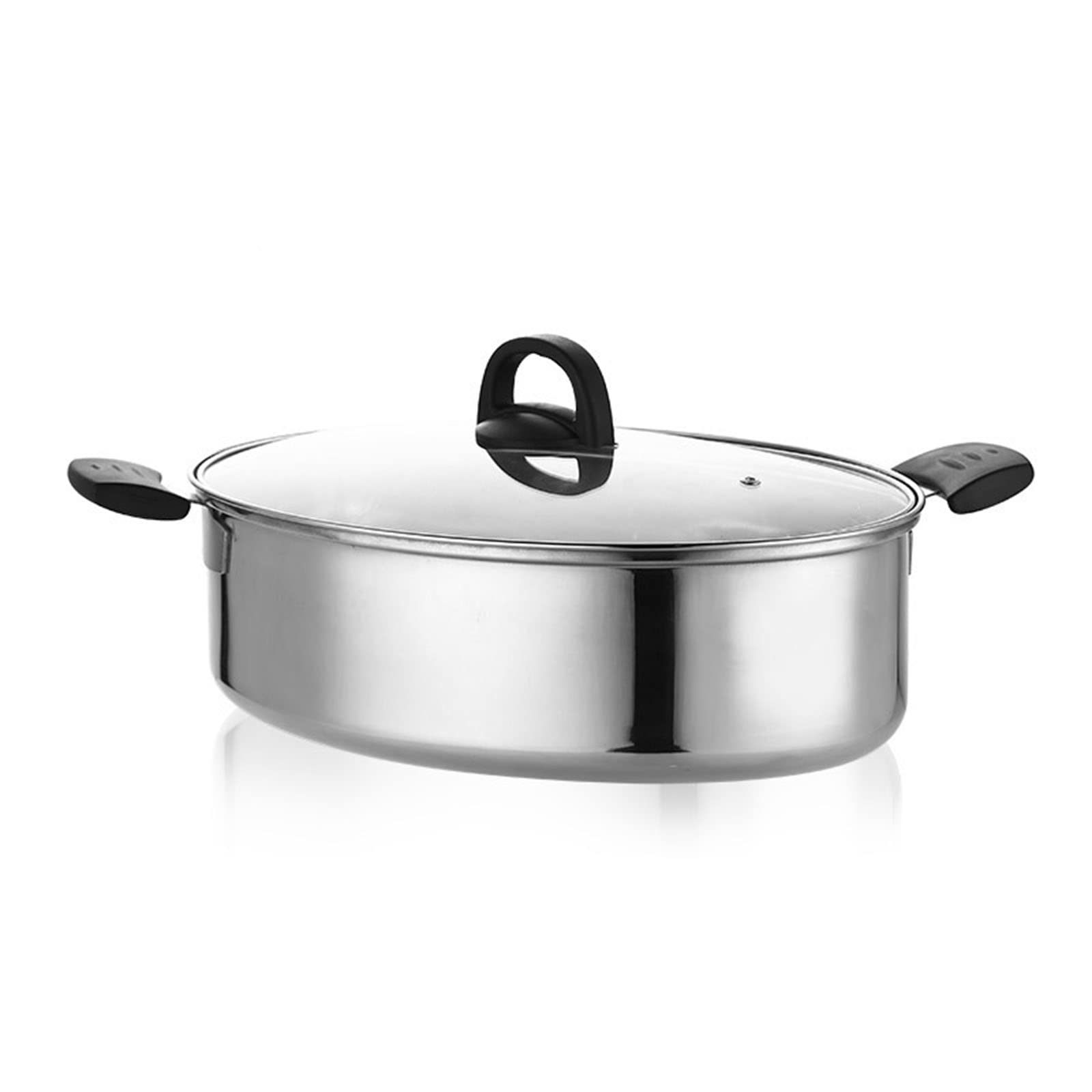 Vaporiera Ovale in Acciaio Inossidabile, pentole ovali Multiuso, pentola per Pasta con Piatto per Pesce e griglia per cuocere a Vapore Pesce, Frutti di Mare, arrostire Tacchino,D,Wok a Doppio
