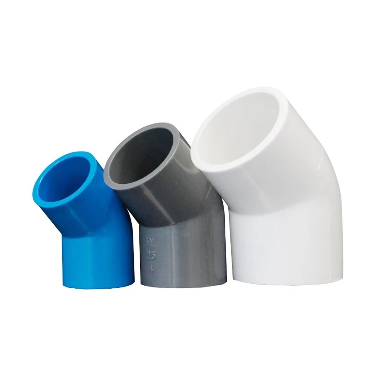 ISCBAFYX 5 szt. Złącza kolankowe z PVC 20 25 32mm podlewanie ogrodu złącze rurowe złączki rurowe do nawadniania akwarium odpływ (szary PVC 45D, średnica wewnętrzna 25mm)