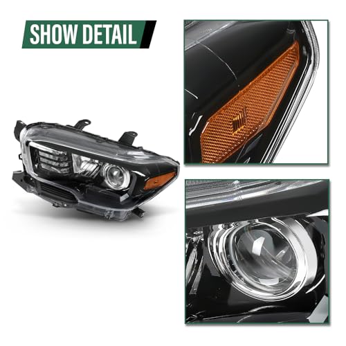 Image of GRAND ORANGE Projector Headlights Assembly Front Headlamp Fit Toyota Tacoma 2016-2022 Model w /o Factory LED DRL 8115004250, 8111004250, 8115004260, 8111004260
