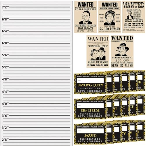 Roaring 20s Mug Shot Props Pack 26-Count