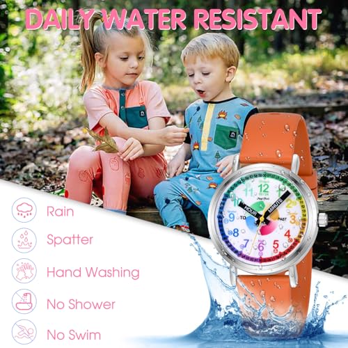 ManChDa Kids Learning Analog Watch for Girls Boys Analog Watch Time Teaching Watch for Childrens Toddler Kids 8-12 Tell Time Watch4