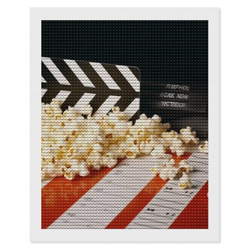 Cinema Clapboard and Popcorn Diamond Art Painting Kits for Adults ...