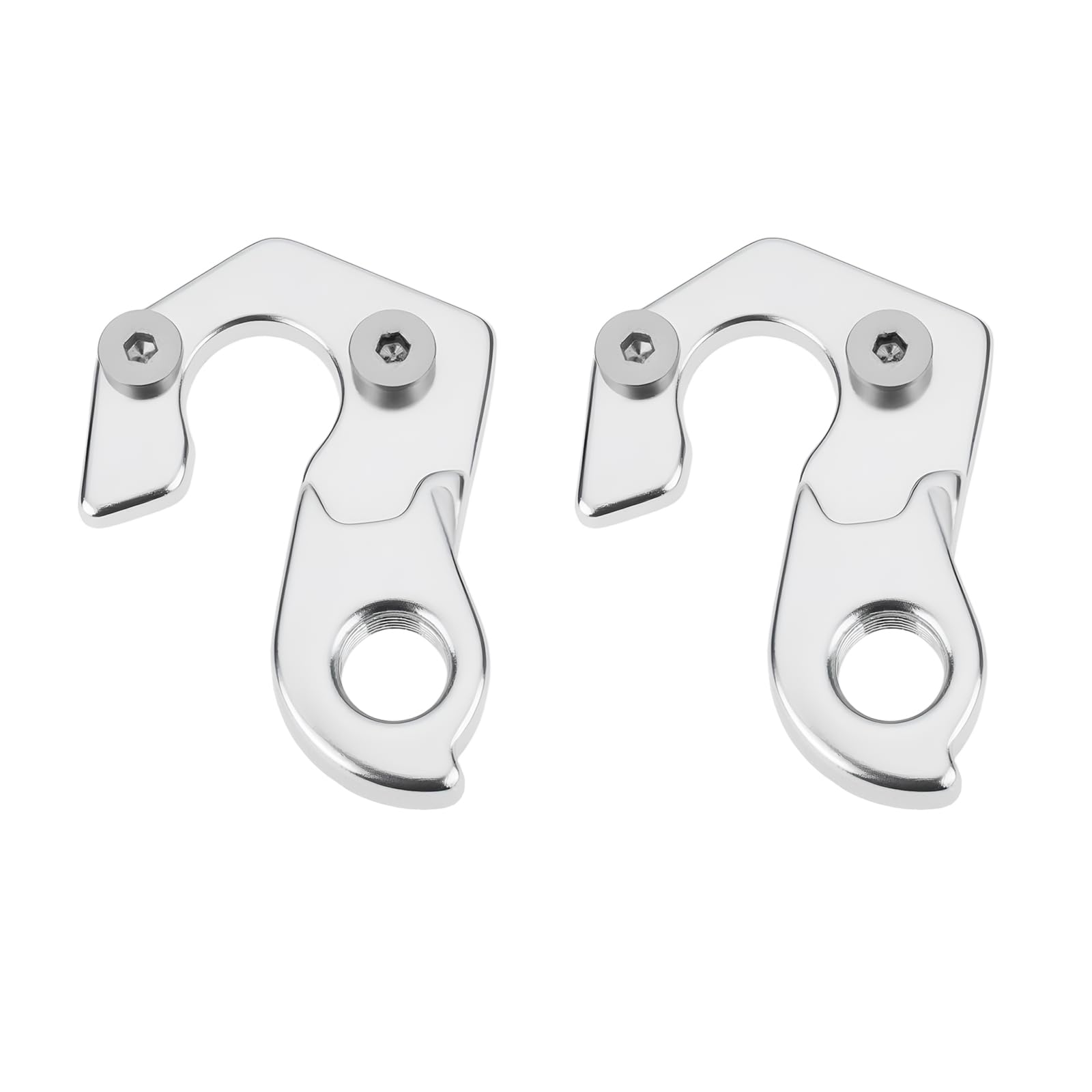 Patilla de Cambio Trasera Plateada para Bicicleta con Tornillos GH-063 de Aleación de Aluminio Compatible con Bicicletas Rockrider.
