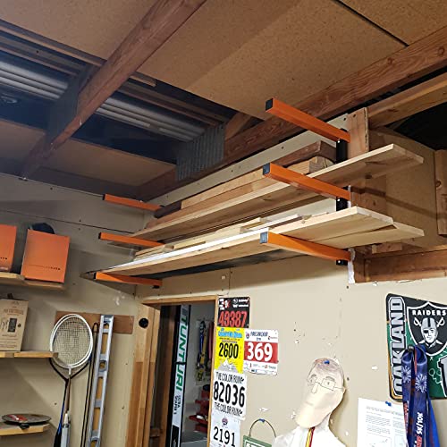 Wallmaster Lumber Storage Metal Rack, Lumber Organizer Wall Mount Wood Rack Organizer 3-Level Wood Storage System #TOP5