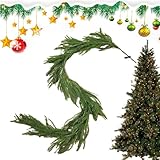 Navidad | Guirnalda navideña realista - artificial de hoja perenne impermeable decoración festiva para chimenea ventana para cuatro estaciones