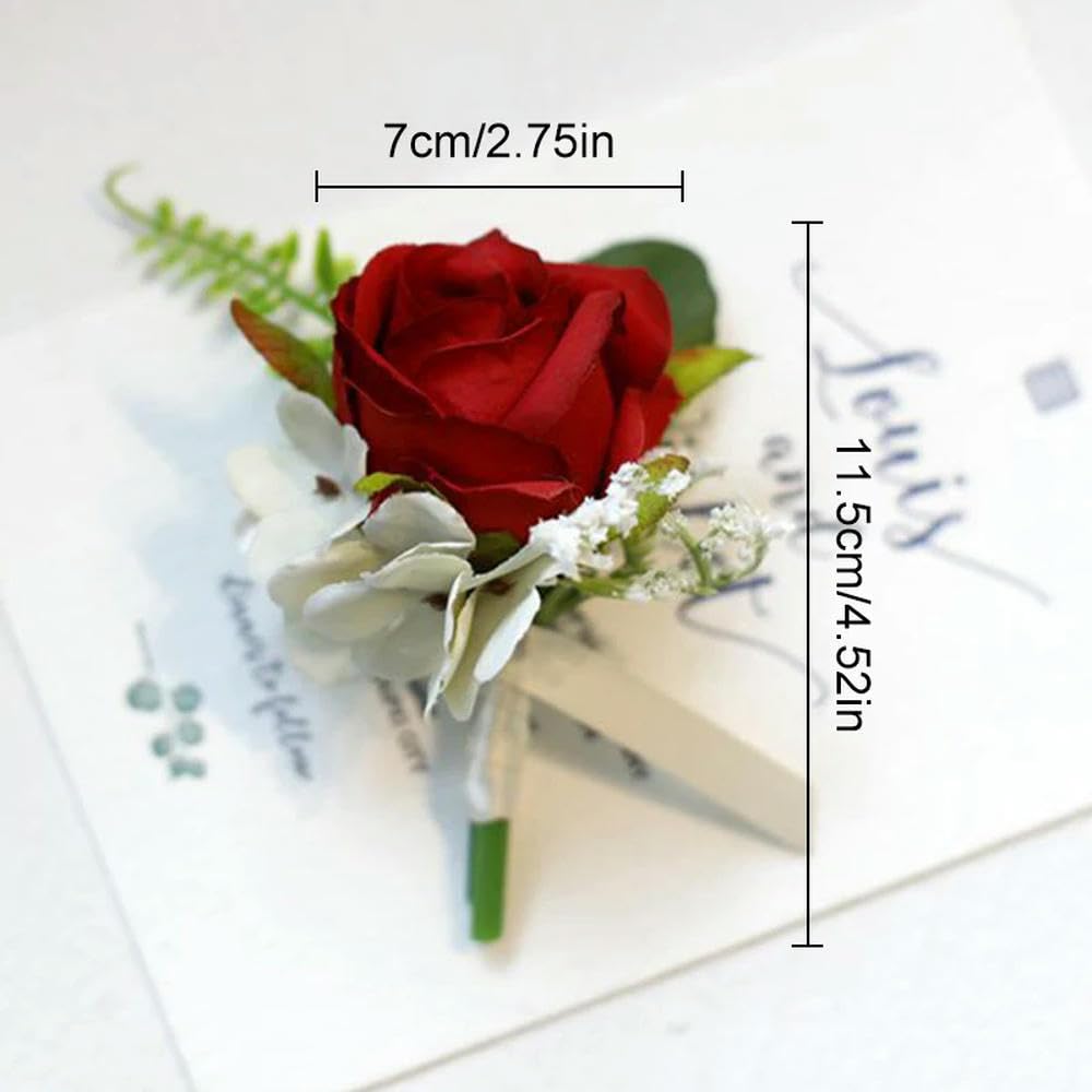 30 Pezzi Sposo Boutonniere Spilla di Seta Artificiale Spilla da Polso Corsage Matrimonio Donna Uomo Occhiello Bracciale Sposa Matrimonio Festa Decorazione