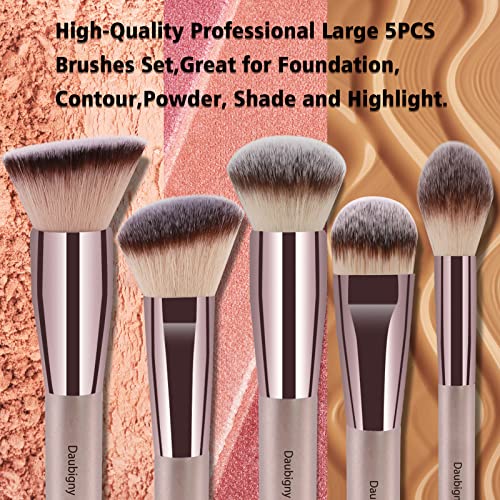 Makeup Brushes, Daubigny 16Pcs Complete Premium Synthetic Makeup Brush Set with Professional Foundation Brushes Powder Concealers Eye shadows Blush Makeup Brush for Perfect Makeup (Champagne Gold) - Thumbnail 3