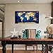 Wall Art blue map of the world Painting Ready to Hang -20