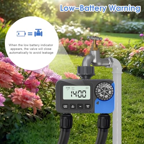 Sprinkle Timer Water Timer for Garden Hose: Irrigation Timer System for Yard Lawn with 2 Outlets - Smart Programmable Watering Timer