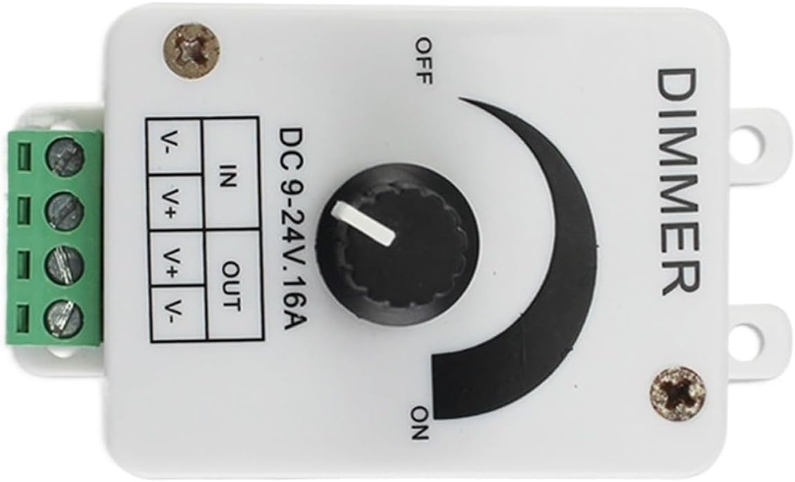 DC9-24V 16A LED dimmer Manual stepless knob Switch Rotating Brightness Adjustable Controller Monochrome Light Strip