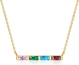 Wendy Made Personalized 1-6 Birthstone Necklace for Women — Custom Dainty Jewelry with Adjustable Chain for Mother’s Day, Birthday, Anniversary & Christmas Gifts