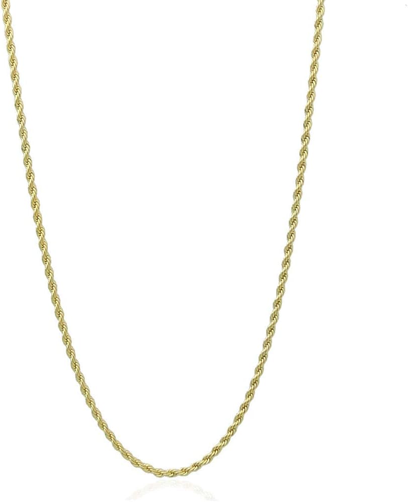Gold chain necklace, 3MM French rope chain necklace plated 18K gold for men women, 16"-30" available