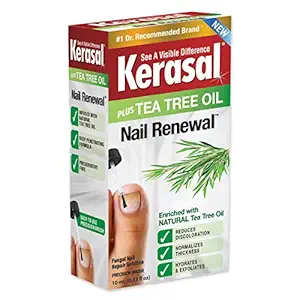 Kerasal Renewal Nail Repair Solution with Tea Tree Oil for Discolored and Damaged Nails, 0.33 Oz (Pack of 1)