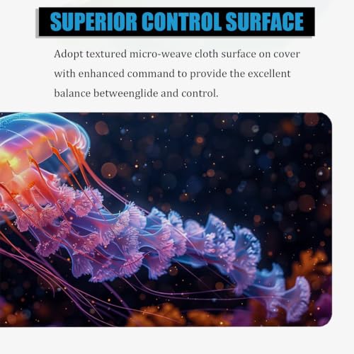 Tapis souris gaming méduse imperméable avec bords cousus - 3