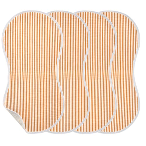 Muslin Baby Burp Cloths, Orange White Stripes Cotton Soft Burp Cloths for Newborns​​, Extra Absorbent Burp Cloths 1-Pack​​, 22 x 11 Inch3