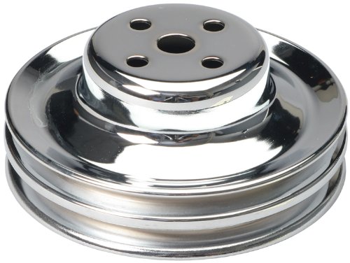 Image of Trans-Dapt 8301 Water Pump Pulley, V-Belt, 2 Groove, 5.875 in Diameter, Steel, Chrome, Compatible with Small Block Ford, Each