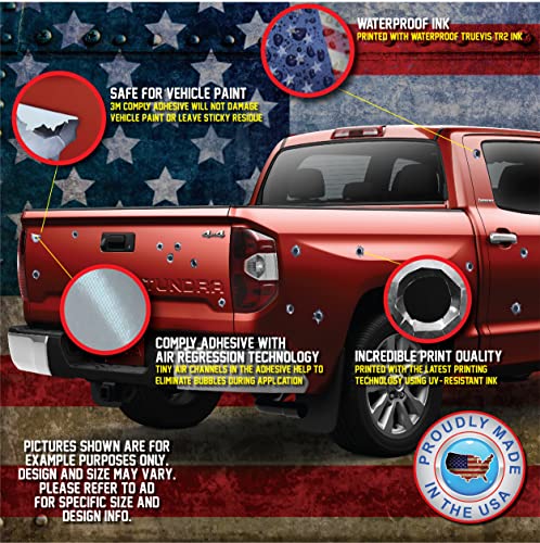 Image of 24 Pack of Bullet Hole Stickers Ultra-Realistic Fake Bullets - Safe for Paint - Laptop car Truck auto Body Scratch and dent Cover Prank Funny Gunshot Sticker Fake Bullet Gun Shot