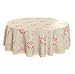 HIGHFLY Round Tablecloth,Vintage Flower Decorative 70 Inch Round Linen Table Cloth,Printed Pattern Washable Table Cloth Dinner Kitchen Home Decor - Multi Colors & Sizes