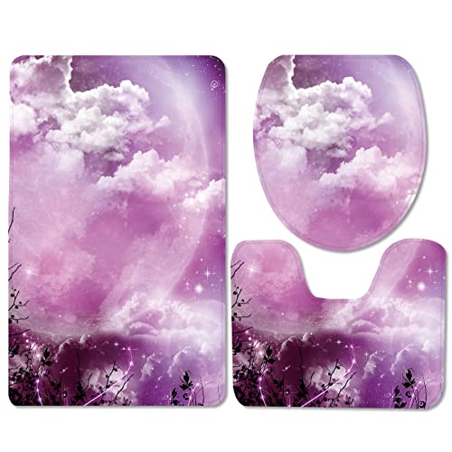 Badematten Set 3 teilig,Toilettenmatte Set,3er Badgarnitur Badezimmer Matte Set Dusch Bade Matte Vorleger Teppich 3D…