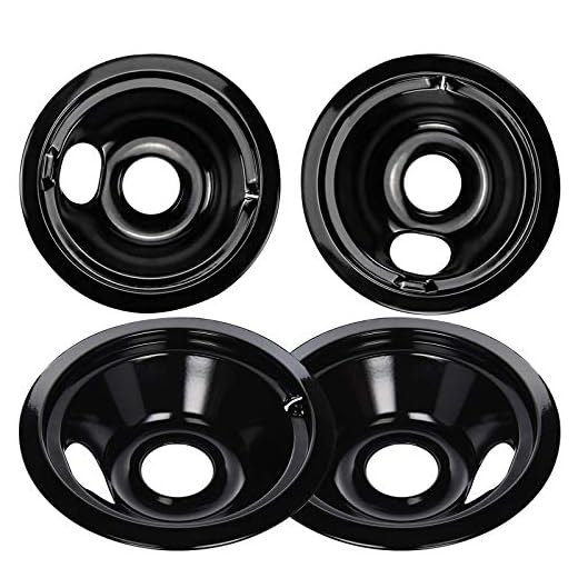 Black Porcelain Burner Drip Pans (2) 6”(2) 8” WB31M19 WB31M20 Set Replacement by APPLIANCEMATES Compatible for GE Hotpoint Electric Range Stove Burner
