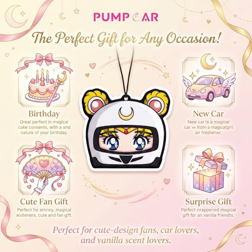 Image of PumpCar 2 pieces double-sided Moon Racer helmet hanging cartoon Vanilla-scented funny car air freshener Cool hanging for rearview mirror Car Interior Accessories Gifts
