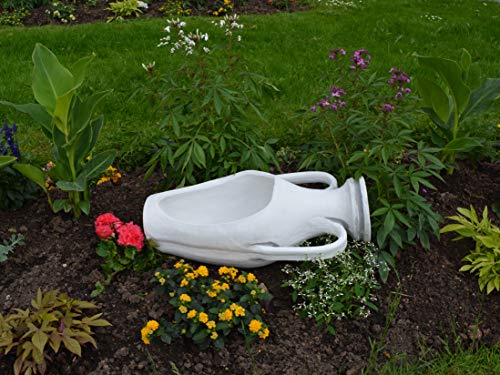 Amphore als Blumentopf Pflanzgefäß aus Steinguss in Grau