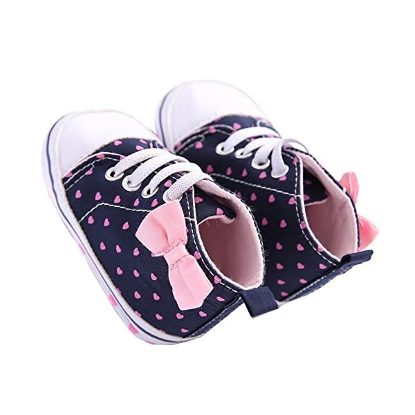 waylongplus Infant Canvas Soft Sole Anti-Slip Prewalker Toddler Crib Shoes Love Print Sneaker (Pink Size 3)