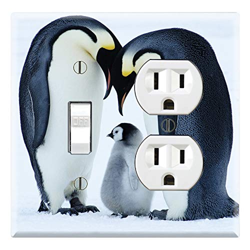 Single Toggle Woodland Forest Animal Light Switch Plate and Outlet Covers, Children's Nursery Decor with Owls, Birds, Fox, Bear, Squirrel, Deer, Hedge Hog, Moose and a Raccoon. (Single Toggle)