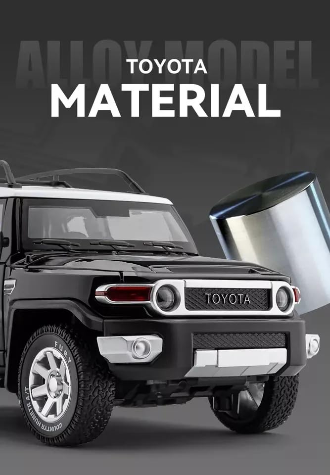 Image of Invite Enterprise Invite Compatible for1:24 Toyota FJ Cruiser Toy Car Model, Diecast Collectible Pull Back Model Car with Sound and Light, Toy Gift Vehicles for Adults Kids Boys Girls [Grey]