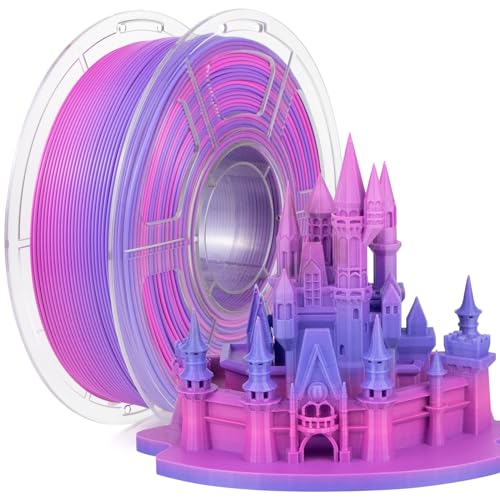 Image of IEMAI Rainbow PLA Filament 1.75mm, Rapid Color Changing Gradient, High-Speed 3D Printer Filament Up to 600mm /s, 1kg Spool for Artistic Creations & Home Decor