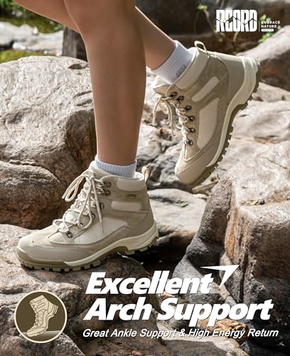 Image of R CORD Hiking Boots Women Waterproof Womens Hiking Boots for Outdoor Trekking Camping Trail Outdoor Hiking Shoes for Women
