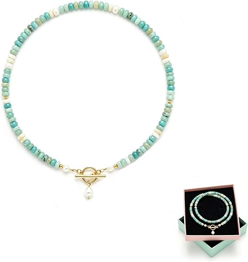 Turquoise Bead Handmade Necklace with Pearls - Value Review