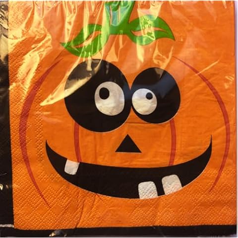 20pcs Halloween Orange Pumpkin Napkins Cover