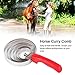 Hztyyier Reversible Stainless Steel Curry Comb, Horse Grooming Brush with Soft Grip, 6-Ring Shedding Scraper for Equine Care