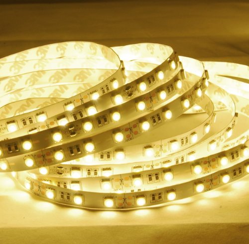 Image of ABI Warm White High Brightness Flexible LED Light Strip, SMD 5050 LED Chips, 5 Meters / 16.4 FT Spool, 12VDC (Adapter Not Included)