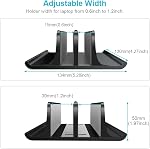 VAYDEER Double Adjustable Vertical Laptop Stand Newly Designed 2 Slots Aluminum Desktop Dual Holder for All MacBook/Chromebook/Surface/Dell/iPad Up to 17.3 Inches - Black