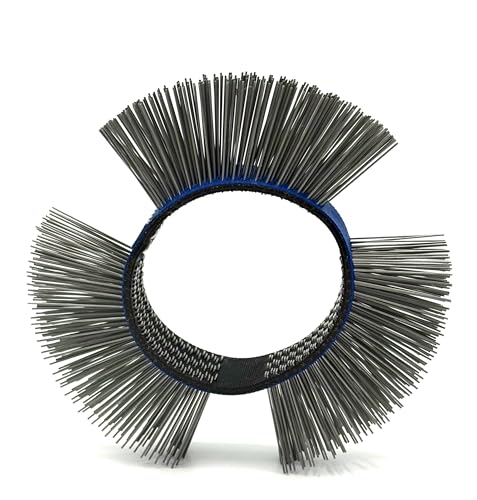 Image of Abrasive Wire Wheel Belt, Bristle Blasting Wheels for Surface Blaster, 1PCS | 0.5mm Carbon Spring Steel, Straight Type, 23mm Fine Wire Wheel, Metal Blaster Wheels