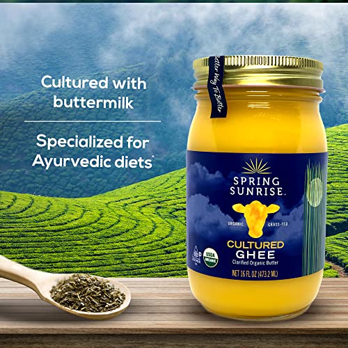 Spring Sunrise Organic Grass Fed Cultured Ghee Butter USDA Certifie