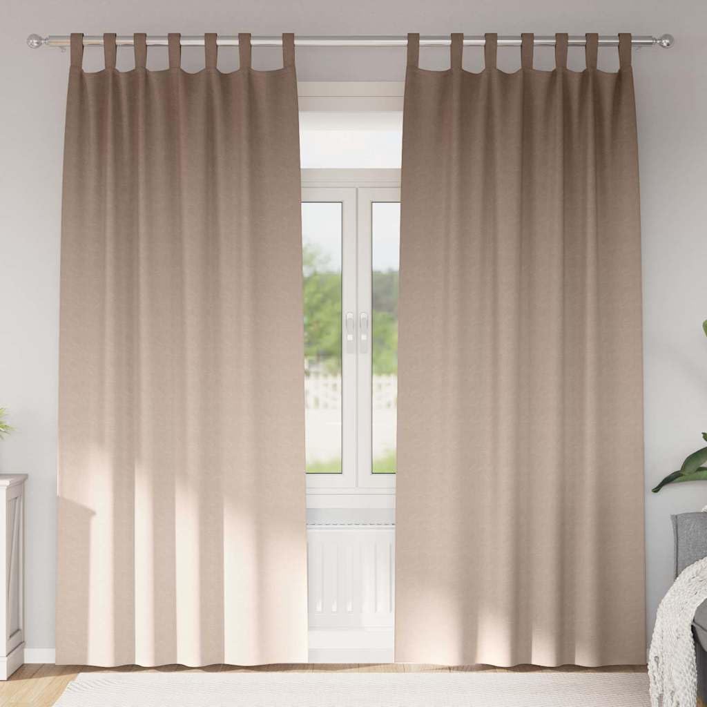 Rideaux occultants pour chambre et salon lot de 2 brise-vue taupe à œillets