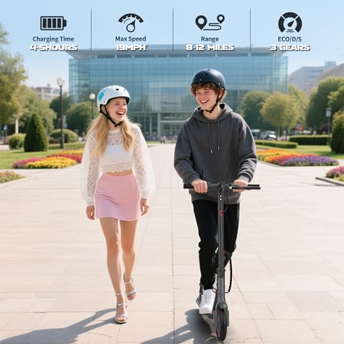 Image of WERHY Foldable Kids Electric Scooter, 350W Motor, Max 12 /16Miles Long Range, 19 MPH Max Speed, 8.5 inch Solid Tire, Lightweight Foldable E-Scooter with Dual Braking, Digital Display, Cruise Control