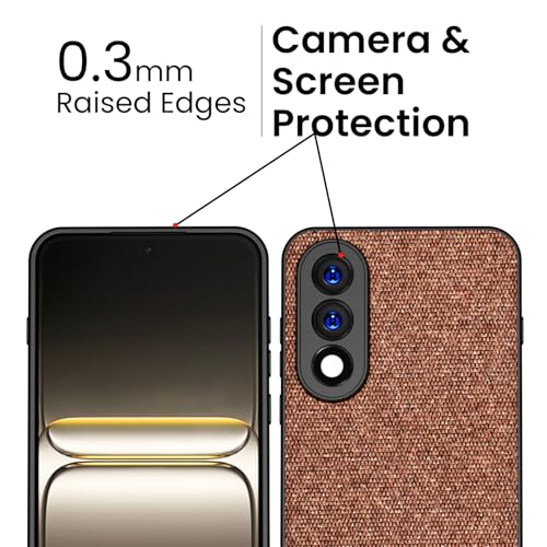 Image of Kapa Soft Fabric & Leather Hybrid Protective Back Cover for OnePlus Nord 5 | Shockproof Slim Hard Anti Slip Back Case (Brown)