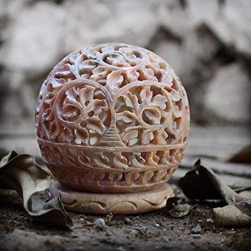 Marble Soapstone Round Tea Light Candle Holder - Perfect Handmade for Gifting, Decorative Home and Office Decor Perfect use for Temple-image-8