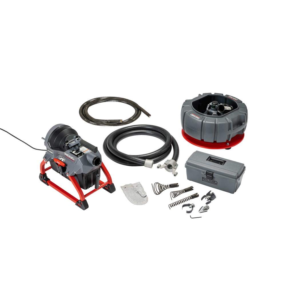 Ridgid 61693 K-5208, 115V 60Hz Drain Cleaner Machine with Guide Hose, 4 C-11 Cables, Sectional Cable Carrier, & Toolbox (W/Cutters) Kit